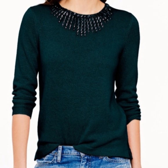 J. Crew Sweaters - J. Crew Jewelled Neckline Sweater